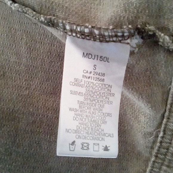 MISS ME SMALL OLIVE GREEN DENIM JACKET WITH HOODY - Picture 11 of 12